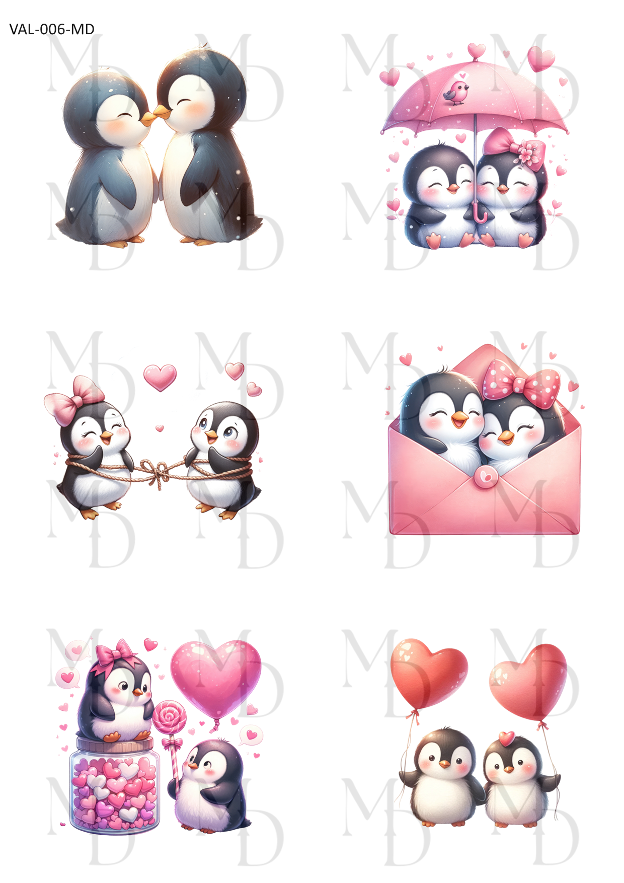 VAL-006-MD Love penguins