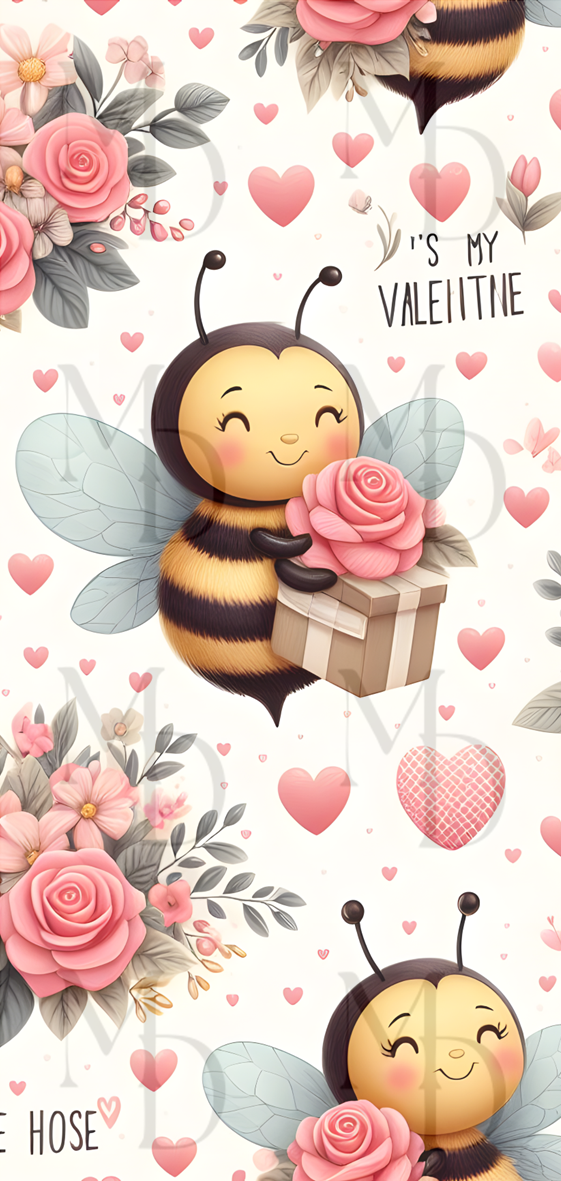 Bee my valentine 9x20