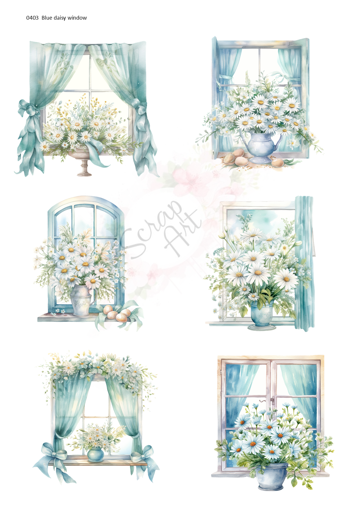 0403 Blue Daisy window