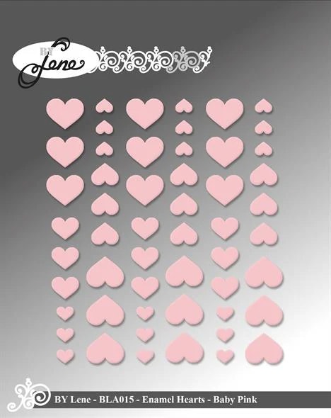 Enamel hearts baby pink BLA015