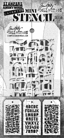Tim Holtz Mini Stencil Set #58