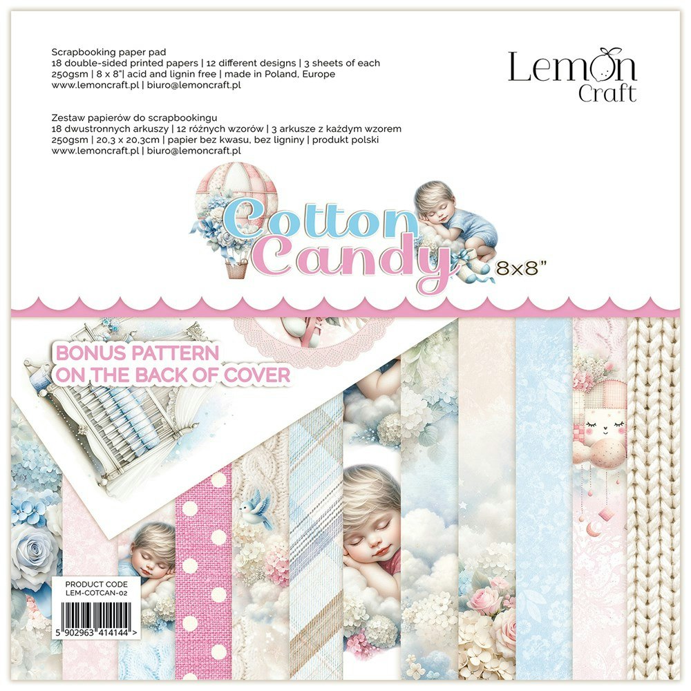 LEM-COTCAN-02 Paper Pad Cotton Candy 8x8