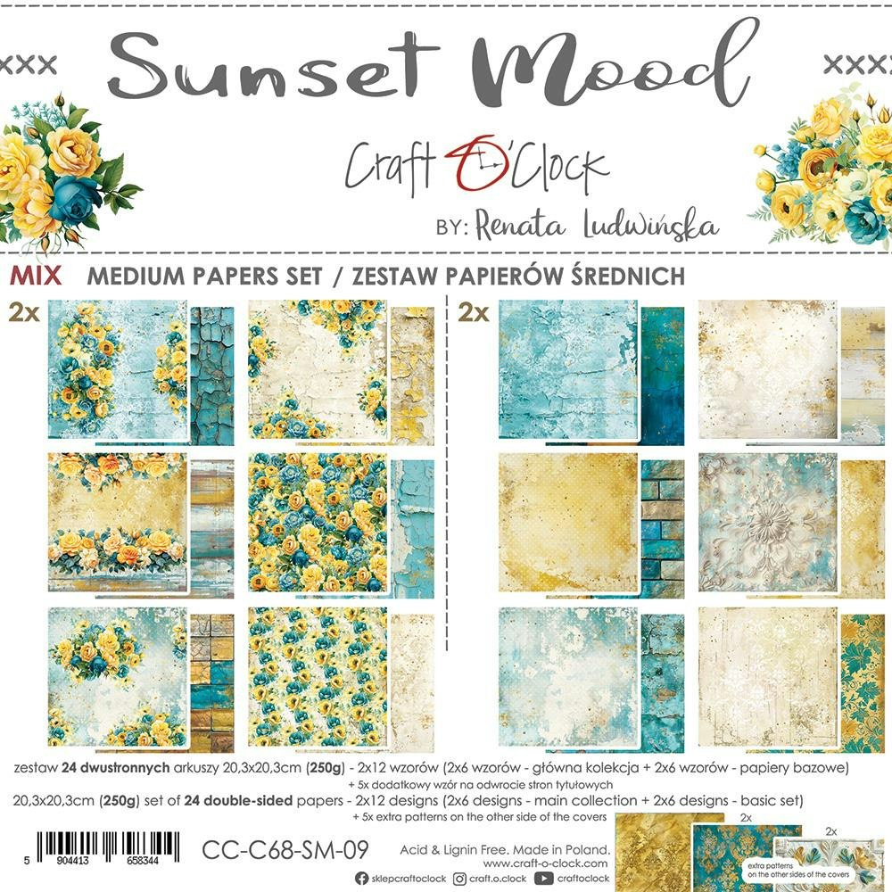 CC-C68-SM-09  Mix Paper Set 20,3x20,3cm Sunset Mood