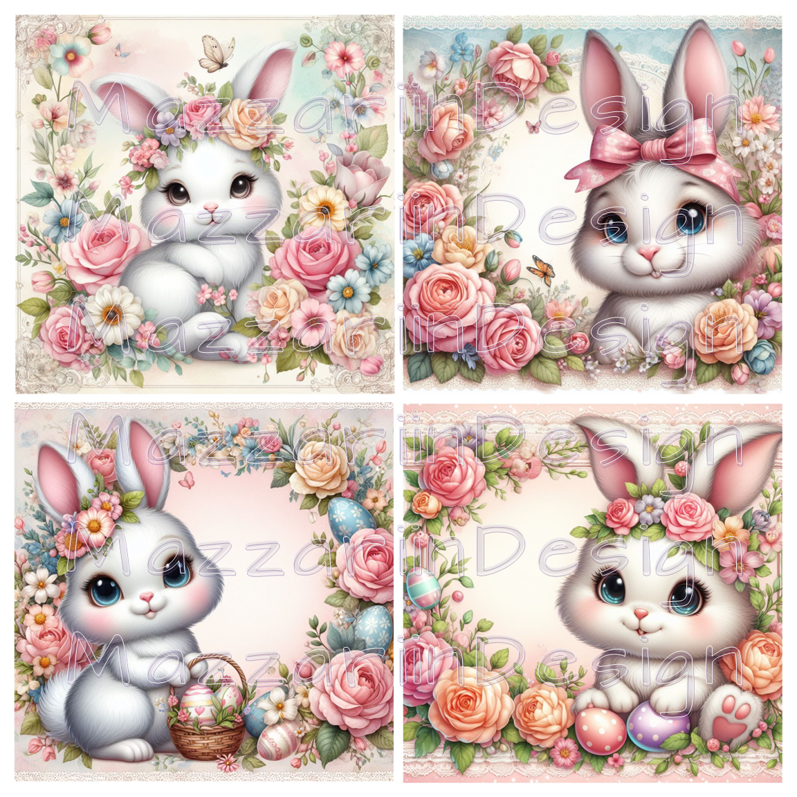 Bunnies & flowers