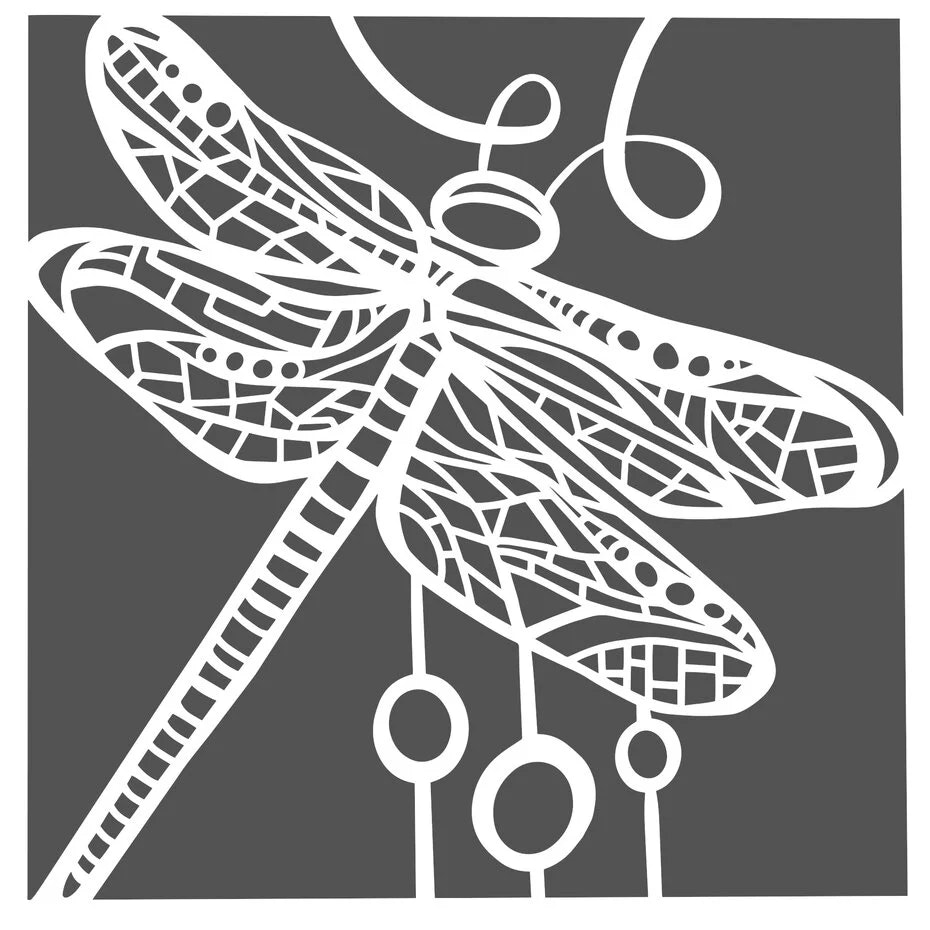 Dragonfly Dance 6x6 Inch Stencil