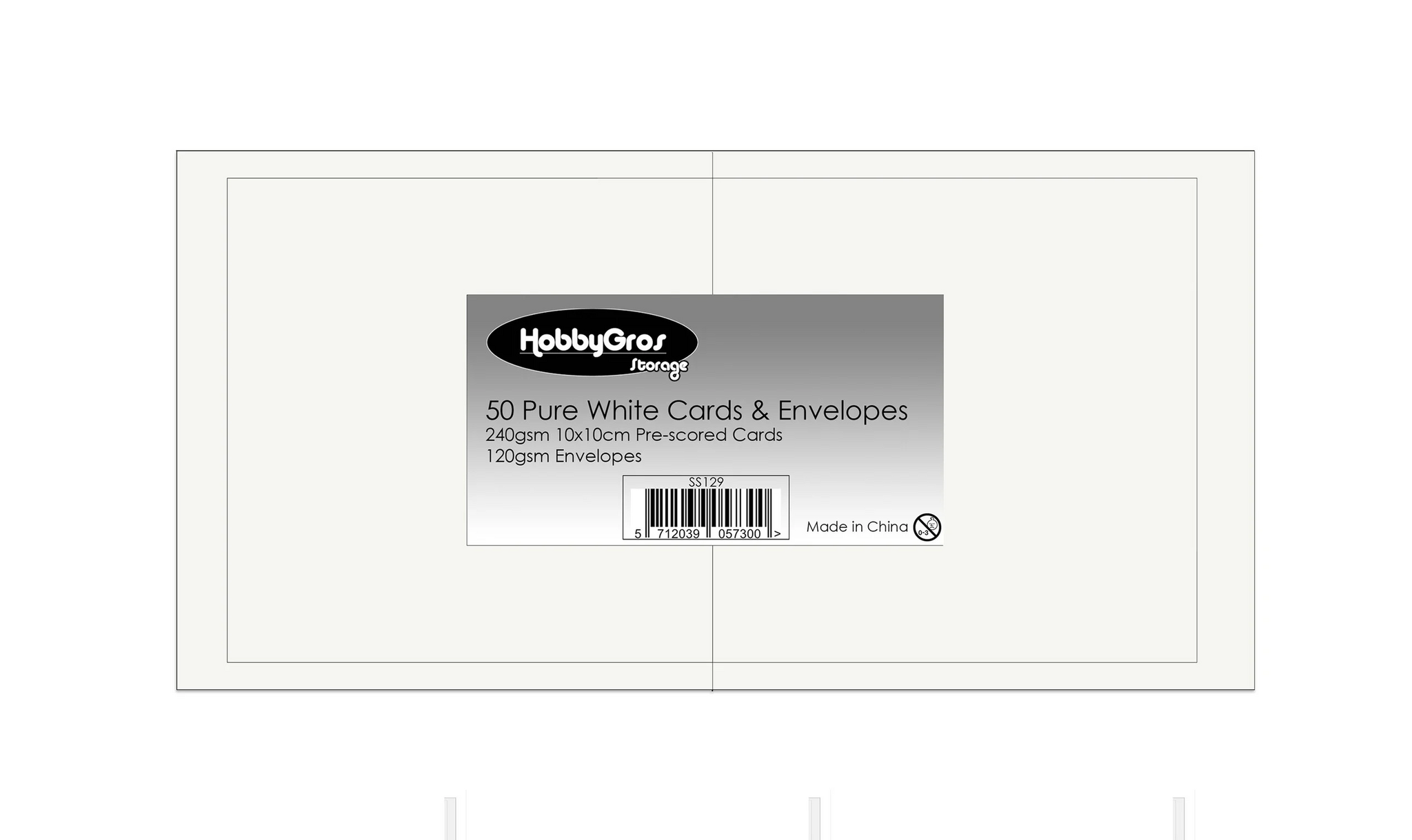 Cards & Envelopes 10x10cm Pure White