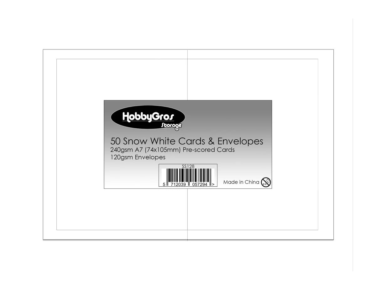 Cards & Envelopes A7 Snow White