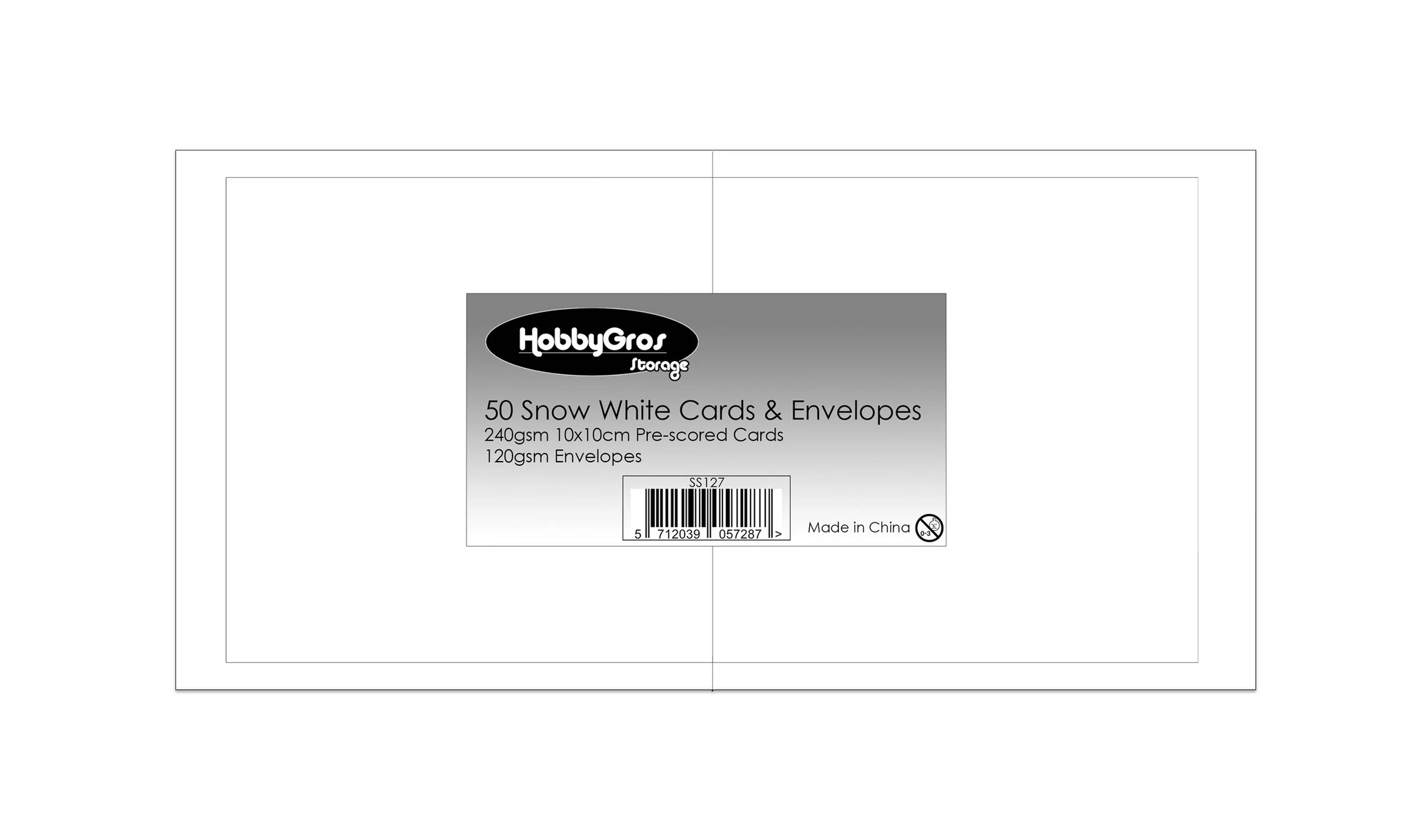 Cards & Envelopes 10x10cm Snow White