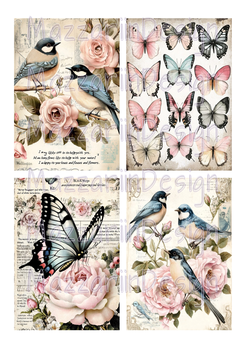 A4 butterflies and birds 01