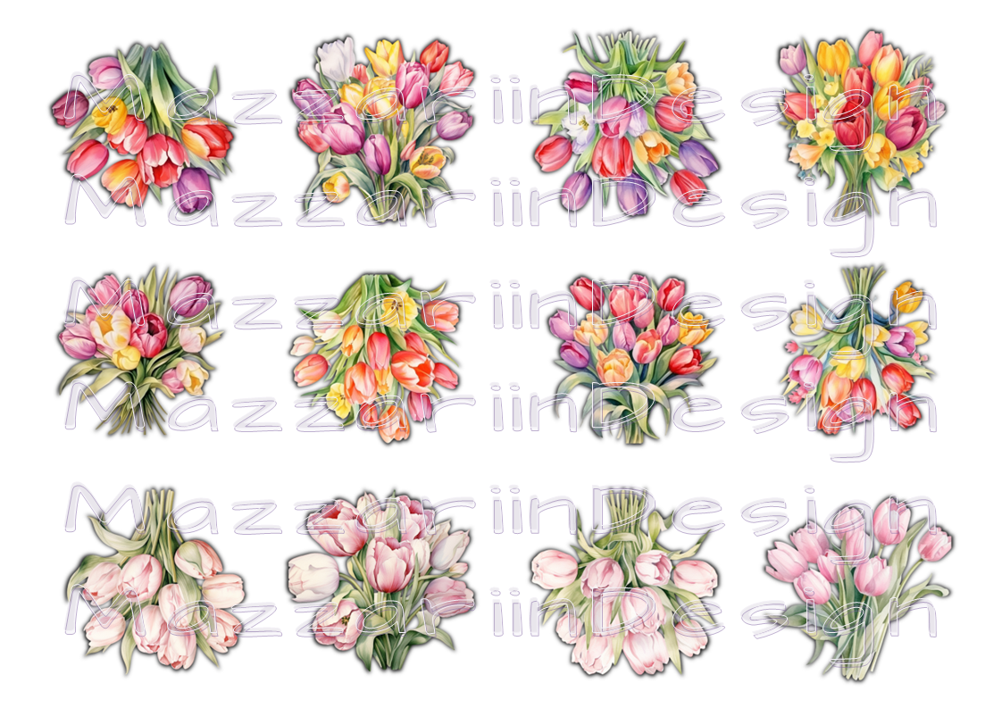 Diecuts Tulpanbuketter