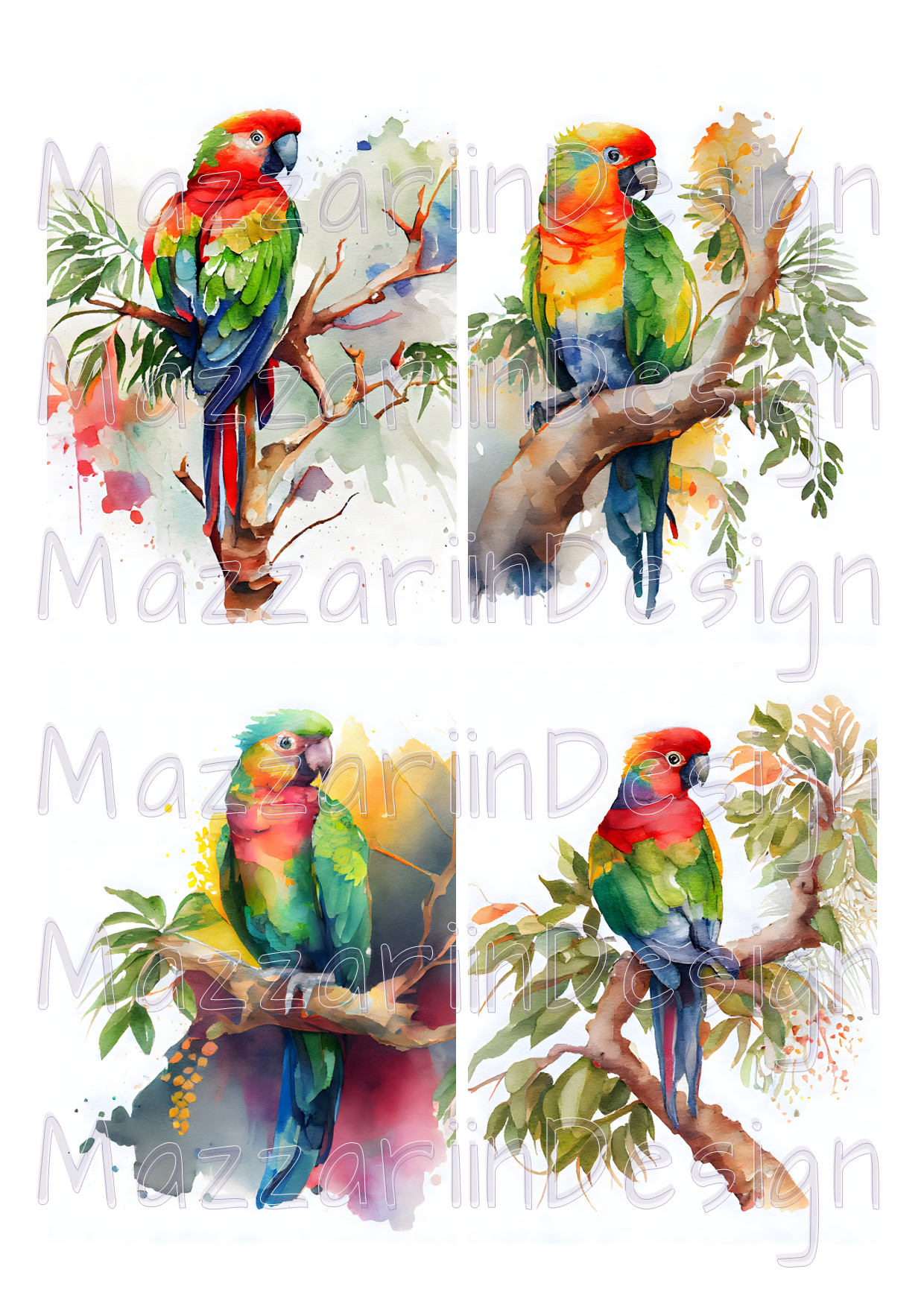 A4 parrots 01