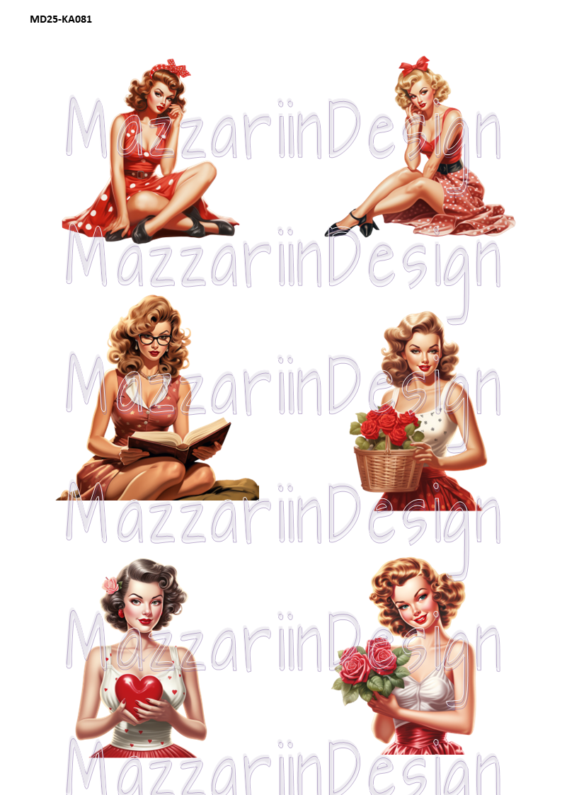 KA081  Retro girl / PinUp 02