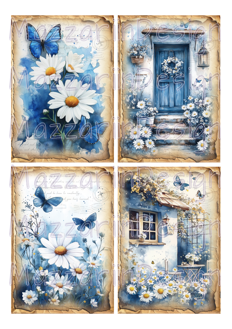 Daisies in blue 01