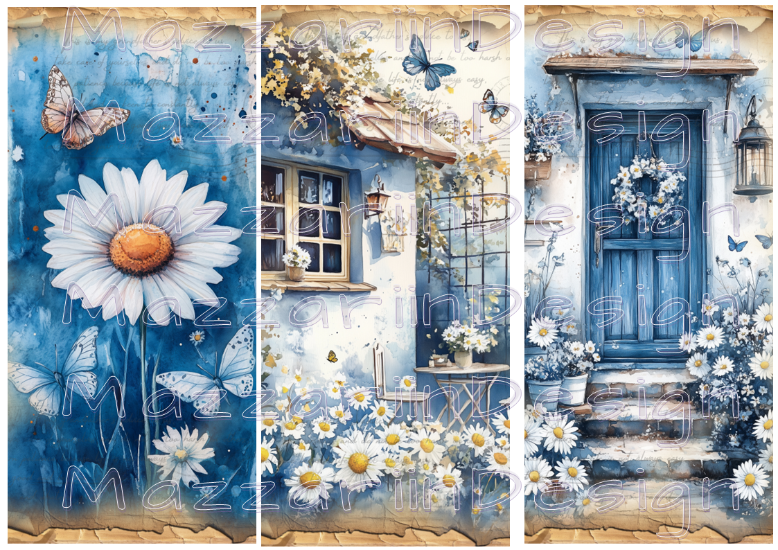 Daisies in blue 02 slim