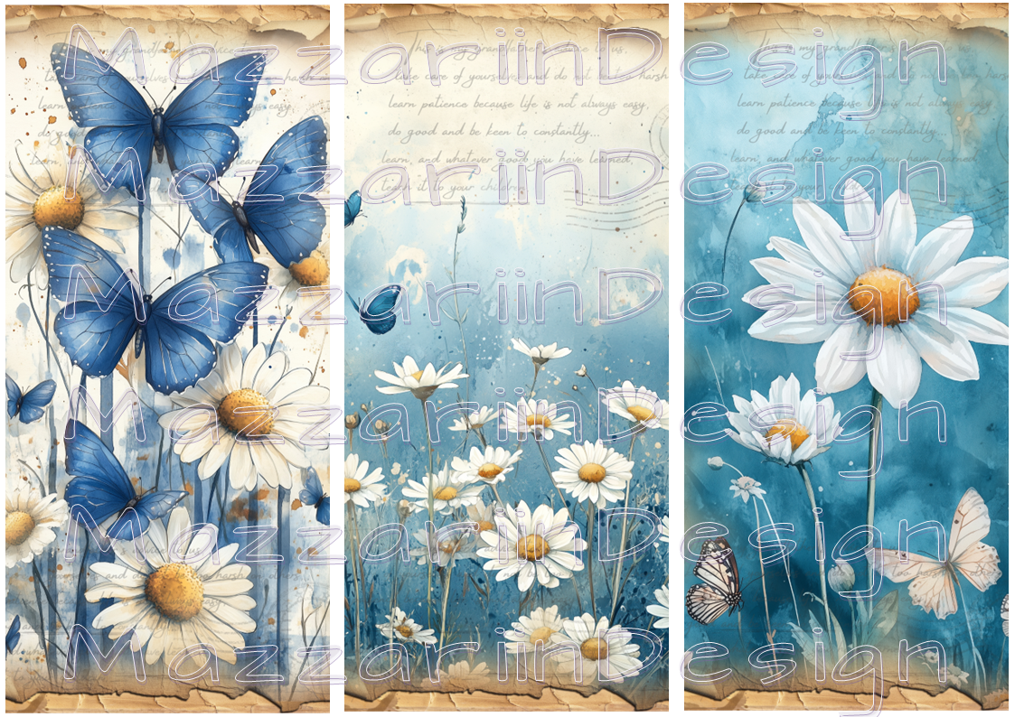 Daisies in blue 03 slim