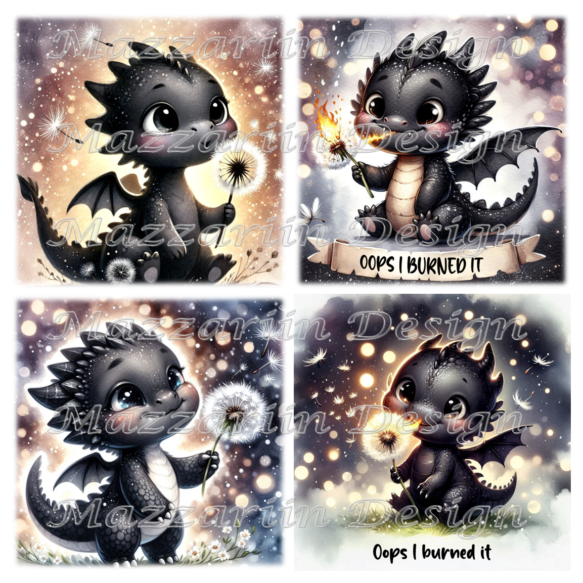 12" Black dragon x4