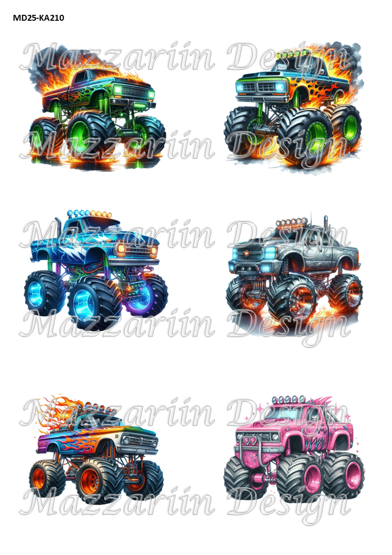 KA210 Monstertrucks i glada färger