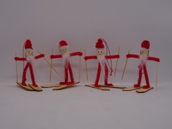 Chenille nisse på ski (4pk)