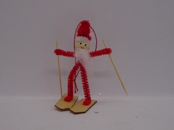 Chenille nisse på ski (4pk)