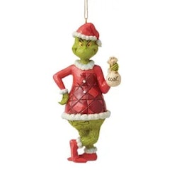 Grinch holder en pose med kull