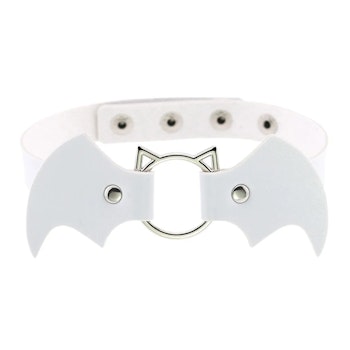 White Choker with Bat Motif - Bring out your Inner Heroine