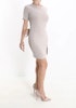 Stretchy dress in simple design & thin fabric, sand, Made in Italy