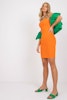 Sexig kort och ärmlös Klänning , Orange färg, tillverkad i EU, sidobild