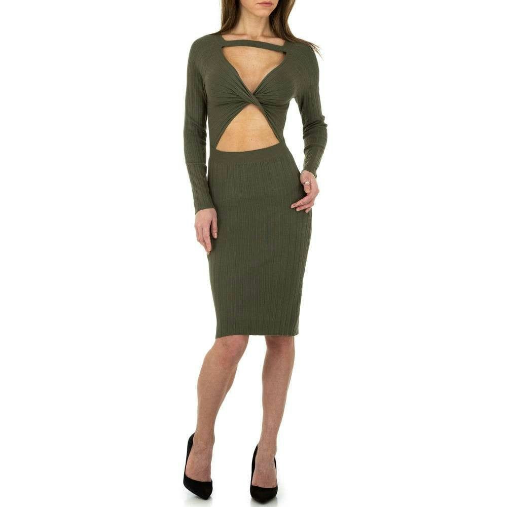 Green Knitted Sexy Dress, Whoo