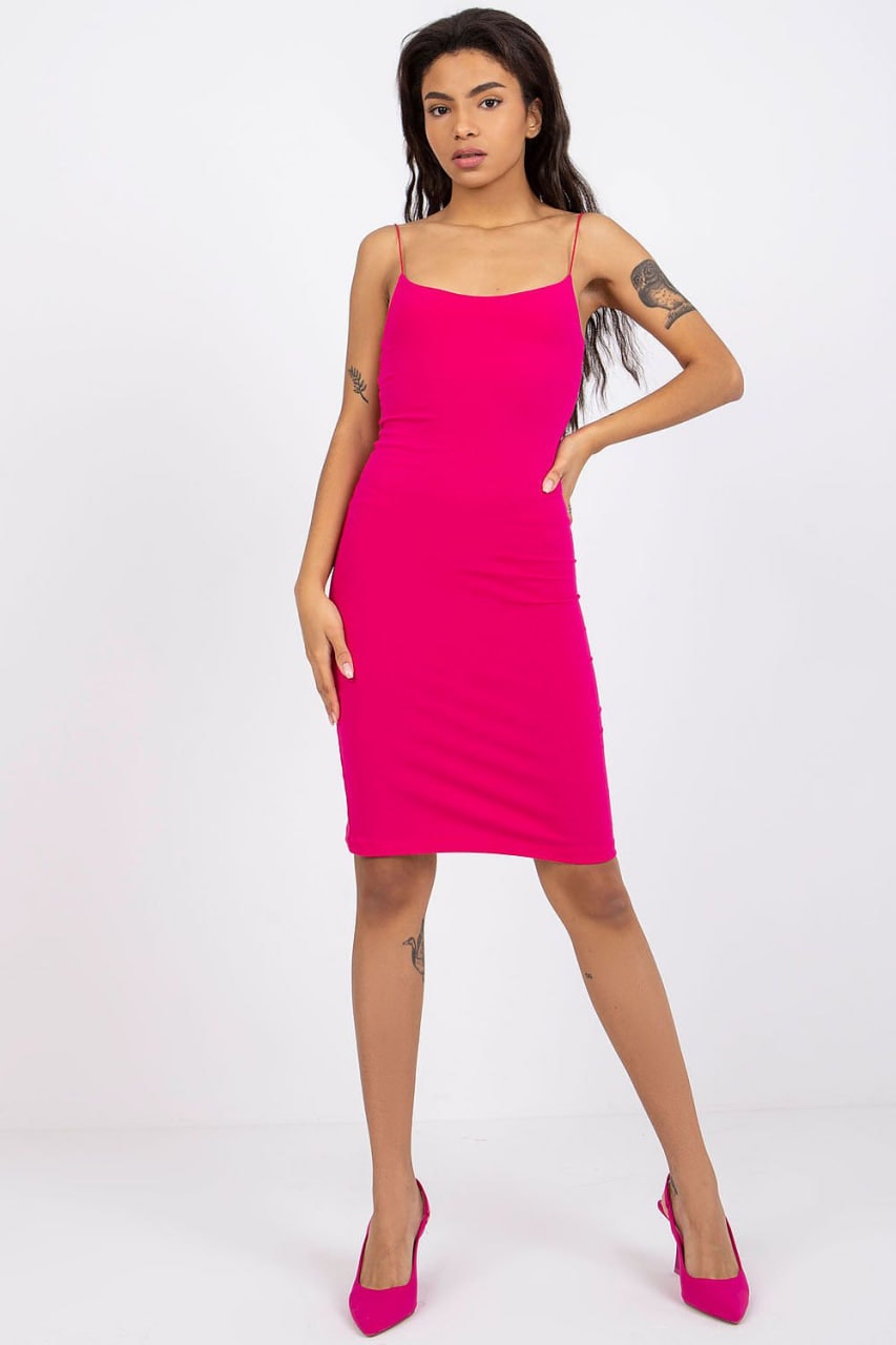 Sexig enkel klänning i neon rosa från hot woman clothes
