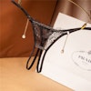 Thong With Open Crotch, Lace, Chain and Pearls