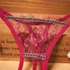 Thong With Open Crotch, Lace, Chain and Pearls