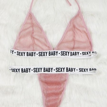 Bikini Set med text SEXY BABY