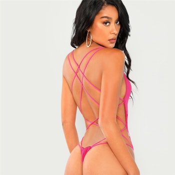 Backless Bodysuit with Straps - Sexy
