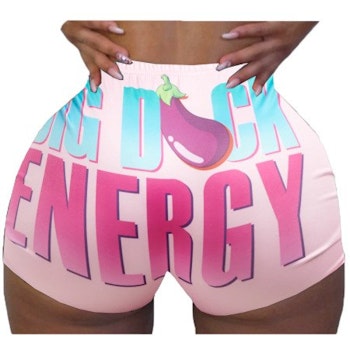 Sexy Yoga Shorts Ladies BIG D*CK ENERGY Egg Plant Motif