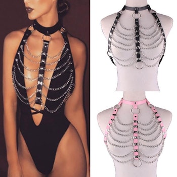 Sexy Harness Harness PU Leather & Chains - BDSM & Bondage