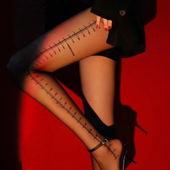 Women's Black Tights with Ruler design