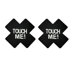 "TOUCH ME" Klistermärke för Bröstvårta X -Svart & Vit