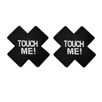 "TOUCH ME" Klistermärke för Bröstvårta X -Svart & Vit