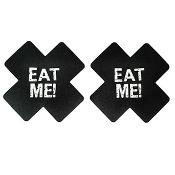 "EAT ME" Klistermärke för Bröstvårtan X - Svart & Vit
