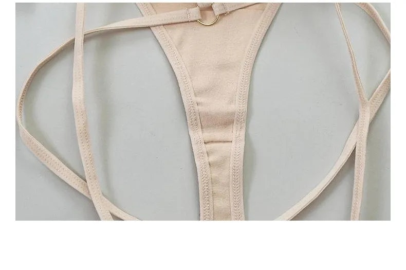Sexy panties with two straps and an O-Ring under the navel