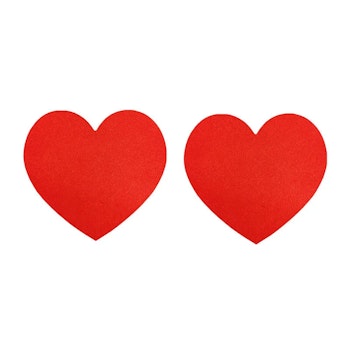 Röd Hjärta spelkort Nipple Cover - Sexig