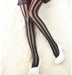 Striped Pantyhose Transparent and Black | Hot Women