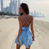 Soft Midi Dress with Ribbon on Open Back. Different colors