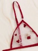 Transparent Underwear Set Mesh with Strawberry Motif