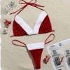 Christmas and New Year Bikini Set | Bra & Thong - Red & White