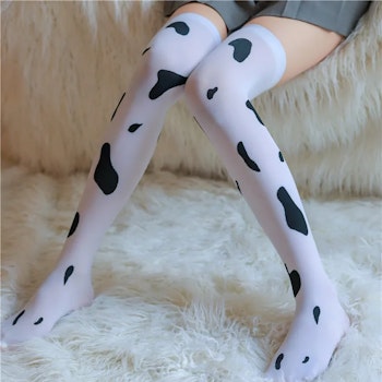 Cow Knee Socks - Cow Motif Socks | Hot Woman Clothes