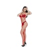 Sleeveless Red Fishnet Bodysuit Lingerie - Sexy Women Clothes