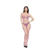Sleeveless Pink Fishnet Bodysuit Lingerie - women's clothing