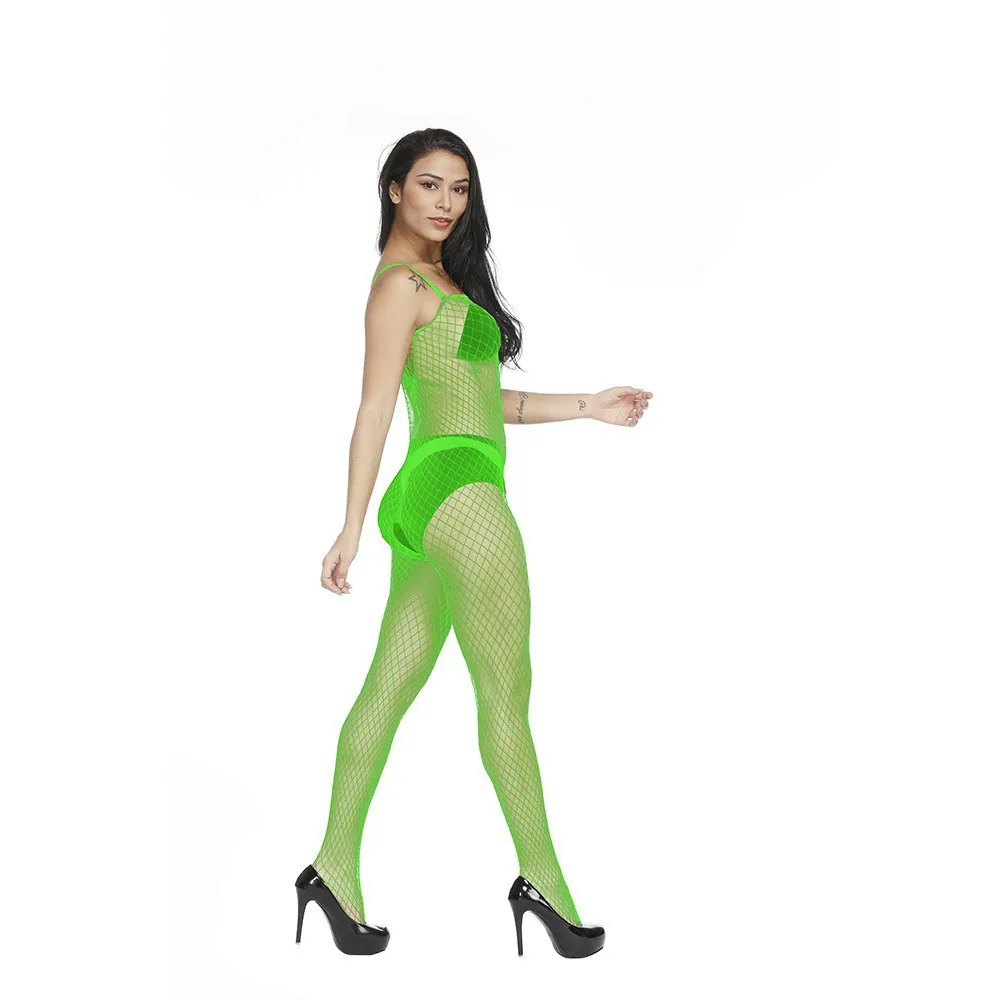 Green Sleeveless Fishnet Bodysuit | Sexy Underwear