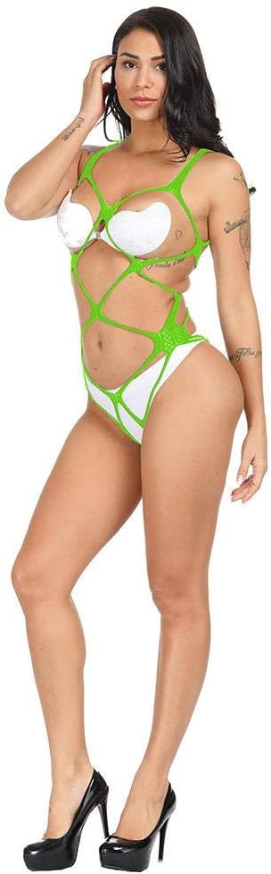 Hollow Out Lingerie Bodysuit in Green | Hot Woman Clothes